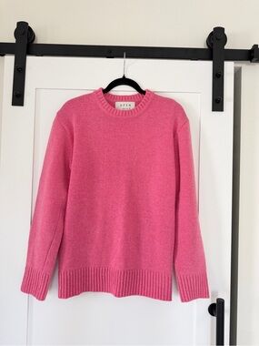 Open Pink Crewneck Knit Sweater